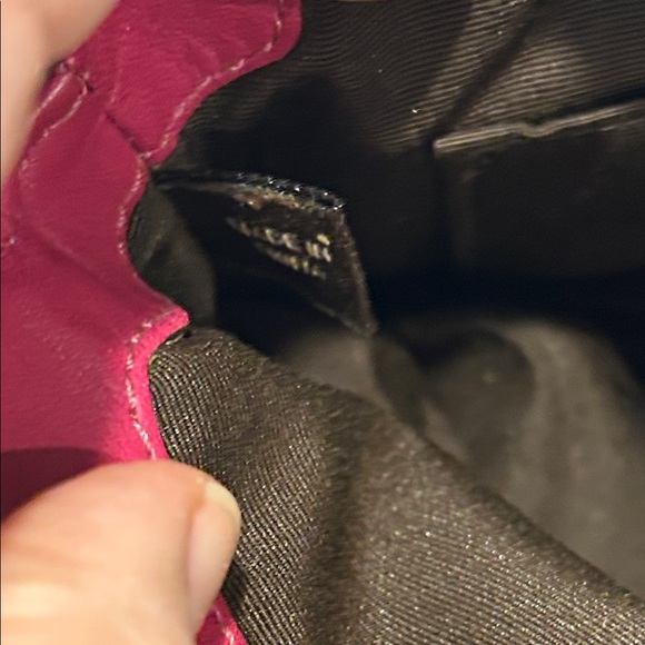 Coach Leather Mini Demi Baguette Fuchsia Wristlet - Picture 12 of 12